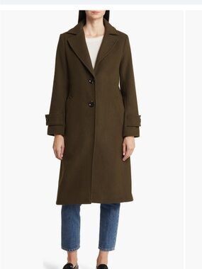 Sam Edelman olive 🫒 Single-Breasted Wool Trench Coat